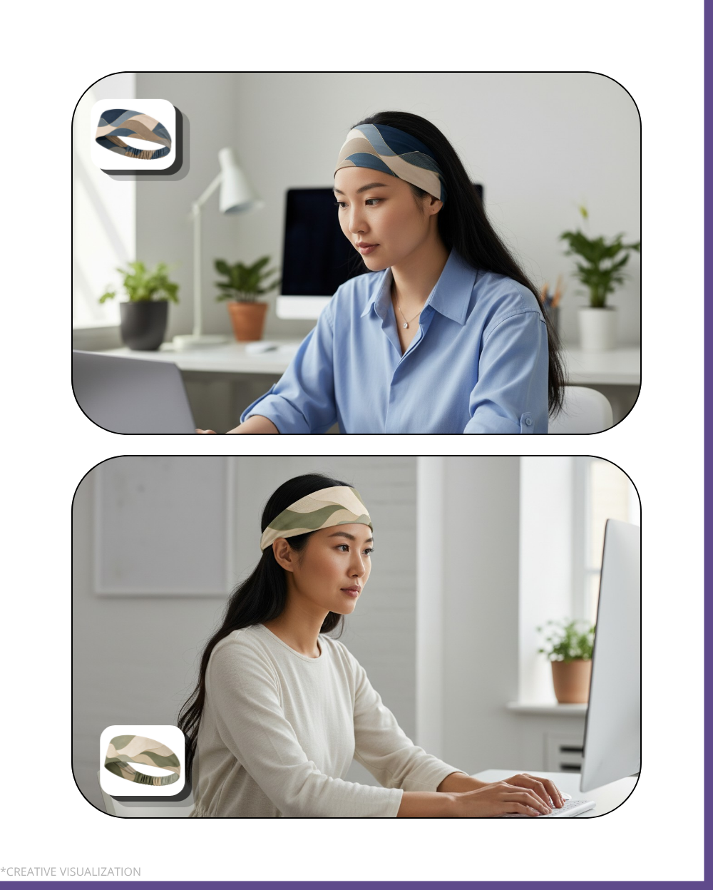 Wave Pattern Headbands | Unisex | Pair Of 2
