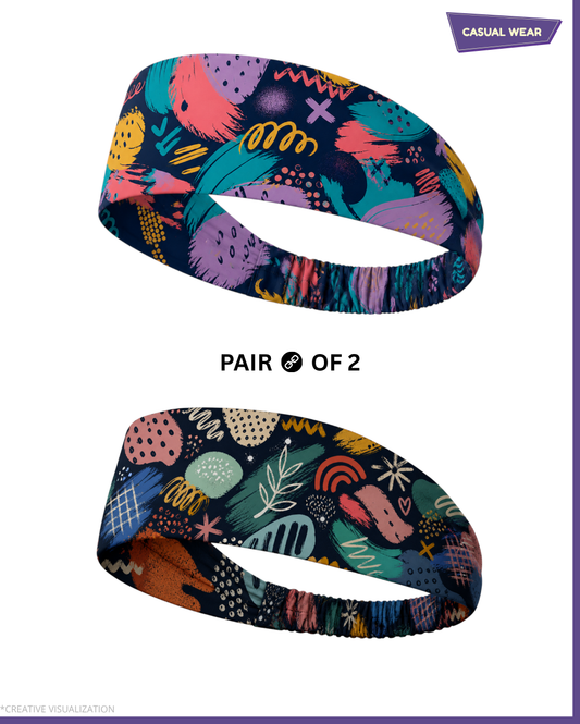 Doodle Inspired Headbands | Unisex | Pair Of 2