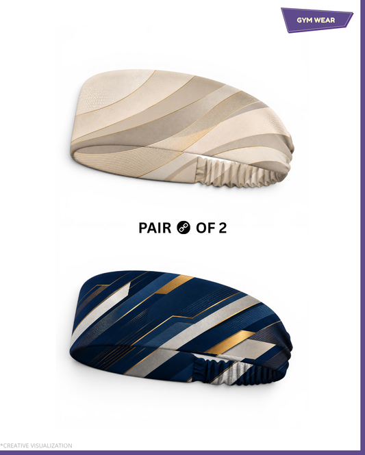 Sporty Styled Headbands | Unisex | Pair of 2