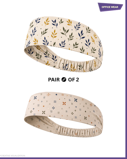 Pattern Print Headbands | Unisex | Pair Of 2