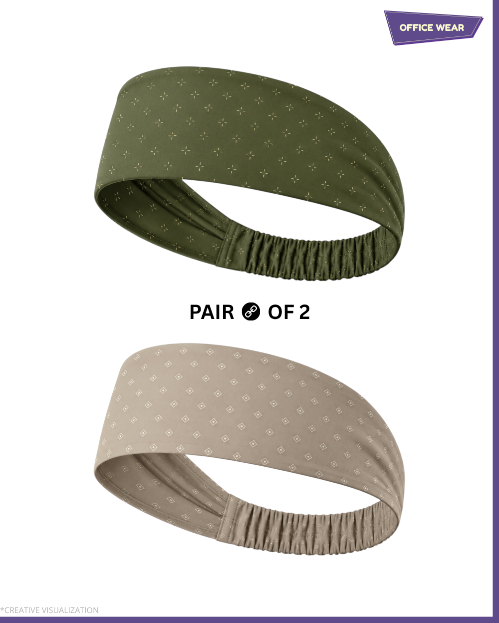 Geometric Detailing Headbands | Unisex | Pair Of 2