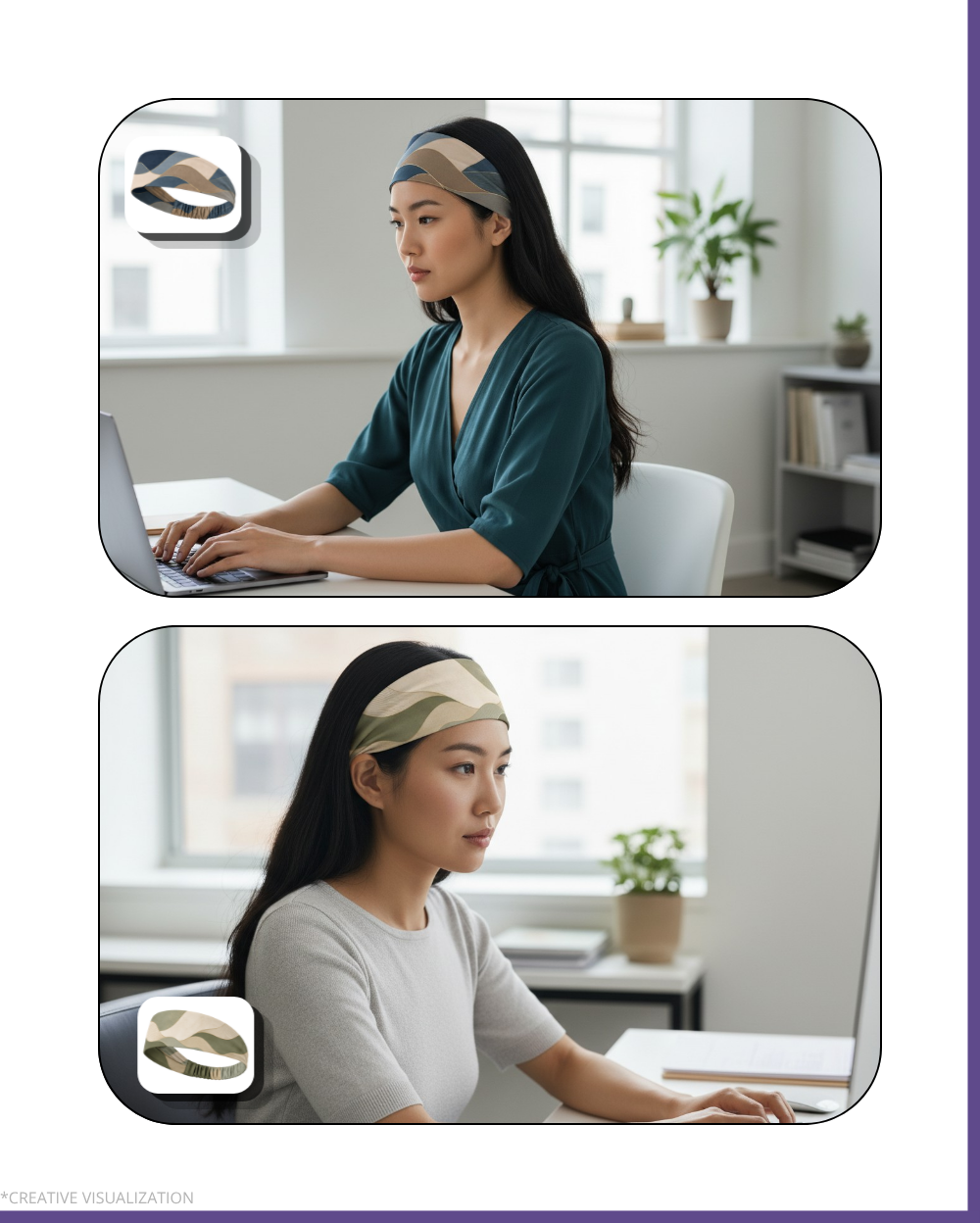 Wave Pattern Headbands | Unisex | Pair Of 2