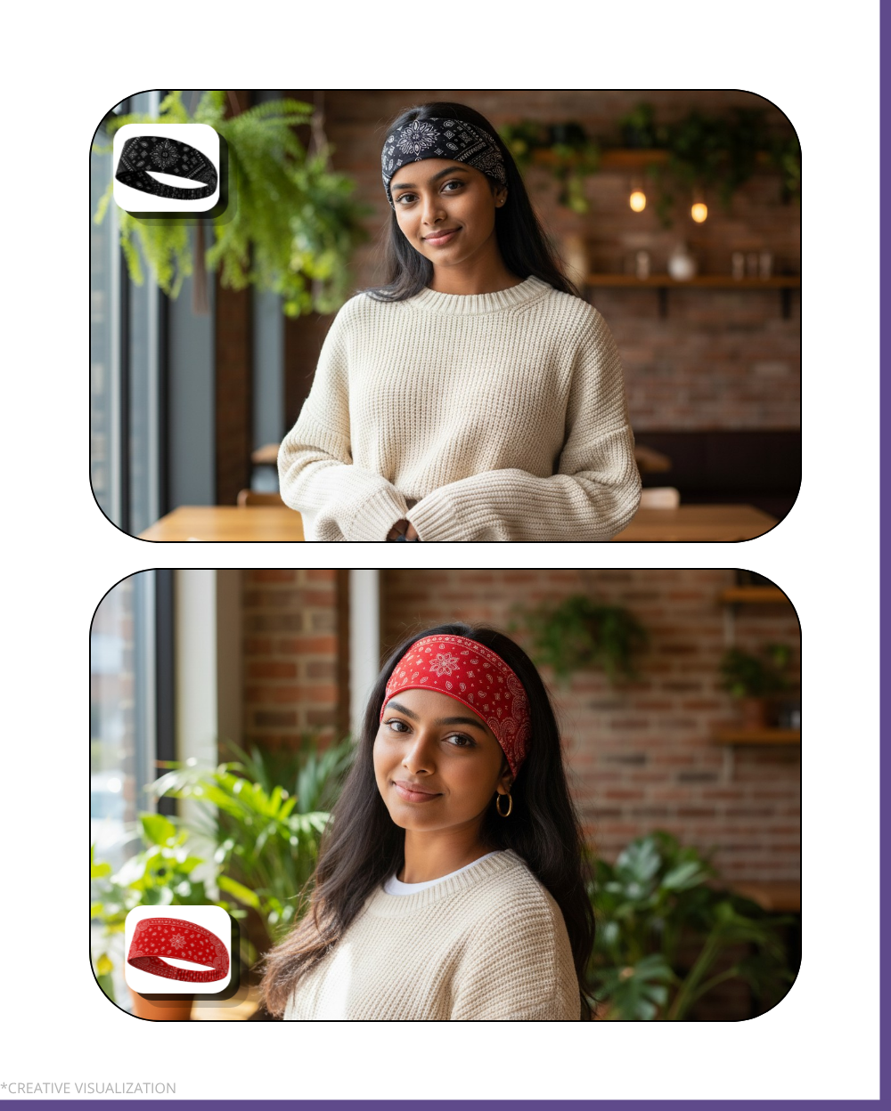 Bandana Styled Headbands | Unisex | Pair Of 2