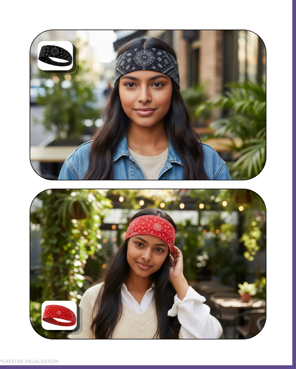 Bandana Styled Headbands | Unisex | Pair Of 2