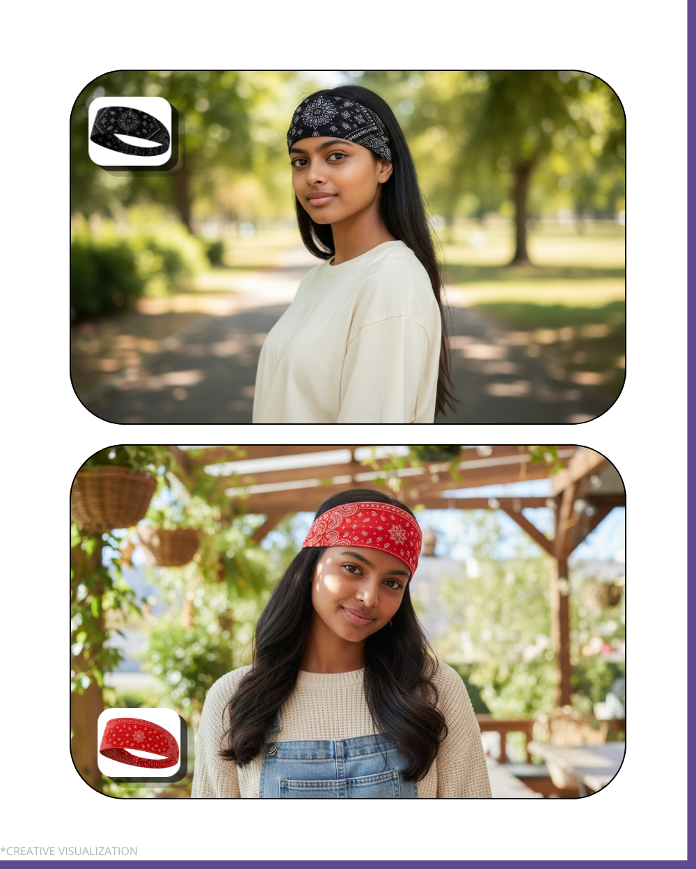Bandana Styled Headbands | Unisex | Pair Of 2